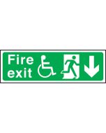 Exit disabled arrow down. 150x450mm P/L