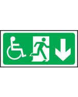 Exit disabled arrow down. 150x300mm S/A