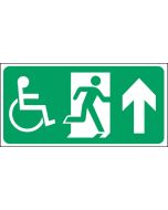 Exit disabled arrow up. 150x300mm P/L