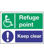 Refuge point keep clear. 300x400mm S/A