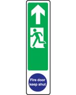 Exit man left fire door keep shut Door plate. 300x75mm