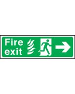 Fire exit arrow right Hospital. 150x450mm F/P