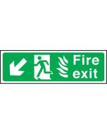 Fire exit arrow down left Hospital. 150x450mm F/P