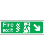 Fire exit arrow down right Hospital. 150x450mm F/P