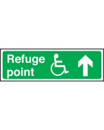 Refuge point disabled arrow up. 150x450mm S/A