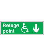 Refuge point disabled arrow down. 150x450mm F/P