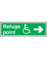 Refuge point disabled arrow right. 150x450mm S/A