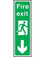 Portrait fire exit down. 450x150mm S/A