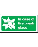 In case of fire break glass. 100x200mm S/A