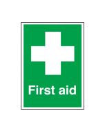 First Aid Text & Symbol Sign 150x100mm Self Adhesive