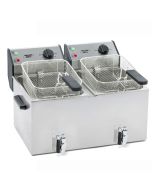 Roller Grill FD80DR Double Tank Fryer 8L with Drain Tap