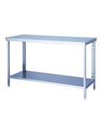 Parry FTAB - Stainless Steel Flatpack Table With Shelf - 1000(W) x 650(D) x 900(H) mm