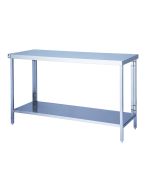 Parry FTAB - Stainless Steel Flatpack Table With Shelf - 500(W) x 600(D) x 900(H) mm