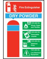 Dry Powder Fire Extinguisher Equipment Sign 200x150mm