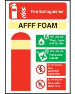 AFFF Fire Extinguisher Equipment Sign 200x140mm