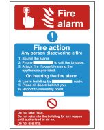 Fire alarm/fire action. 300x200mm F/P