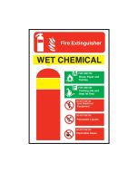 Wet Chemicals Fire Extinguisher Equipment Sign 200x140mm