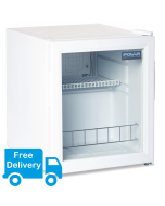 Polar DM071 Countertop Glass Door Display Fridge - White