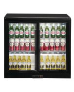 Polar GL003 - Bar / Bottle Cooler - Double Sliding Doors, Black, LED