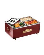 King Edward BM2V/CLA - Wet or Dry 1/1 GN Traditional Bain Marie - Claret