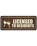 Licensed to Residents Window Hanging Notice.