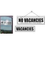 Vacancies / Sorry No Vacancies Hanging Sign. 140x440mm