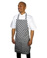 Chef's / Waiter's Bib Apron Black & White Check Large