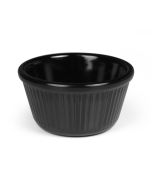 Melamine Ramekin Black Ribbed 1oz Pack 12