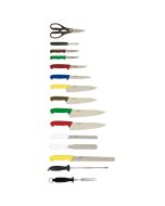 15 Piece Colour Coded Knife Set + Knife Case - Genware