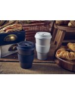 Black Reusable Bamboo Fibre Coffee Cup 35cl/12.25oz