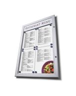 A3P Illuminated Premium Outdoor Menu Case with printer header.