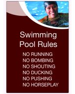 6 Swimming Pool Rules Spa & Fitness Notice. 400x275mm E/R 