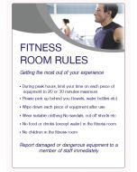 Fitness room rules Spa & Fitness Notice. 400x275mm E/R