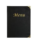 A4 Menu Holder Black 8 Pages - Genware