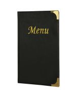 A5 Menu Holder Black 8 Pages - Genware