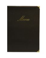 Classic A5 Menu Holder Black 4 Pages - Genware