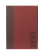 Contemporary A4 Menu Holder Wine Red 4 Pages - Genware