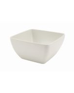 White Melamine Curved Square Bowl 12.5cm - Genware