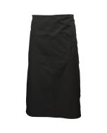 Black Long Apron W/ Split Pocket 90cm Long - Genware