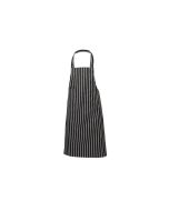 Black Butchers Stripe Bib Apron 70x100cm - Genware