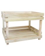 White Washed Wooden Two Tier Display Shelves NAT-2TSW