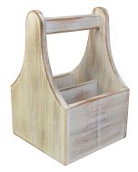 White Washed Wooden Table Caddy - NAT-CDW