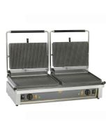 Roller Grill DOUBLE PANINI R Large Double -  Ribbed Top and Base Plates Contact Grill