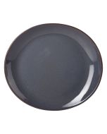 Terra Stoneware Rustic Blue Oval Plate 21x19cm - pk 6