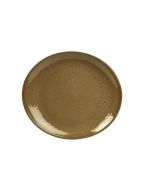 Terra Stoneware Rustic Brown Oval Plate 21x19cm - pk 6