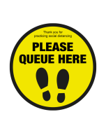 Please Queue Here With Symbol Social Distancing Floor Graphic Sticker