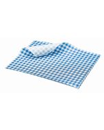 Greaseproof Paper Gingham Print Blue 25X20cm - Genware