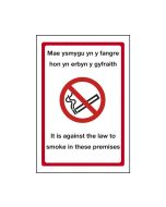 Welsh No Smoking Against the Law Restaurant / Cafe Signs