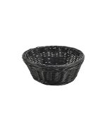 Black Round Polywicker Basket 21Ø x 8cm - Genware