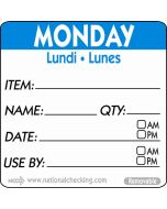 50mm Monday Removable Day Label(500) - Genware